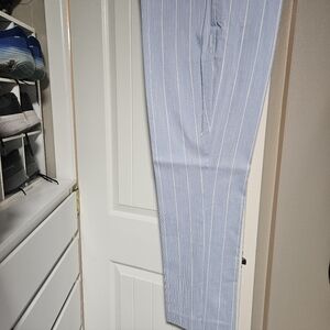 Liz Claiborne Women's Light Blue Striped Pants